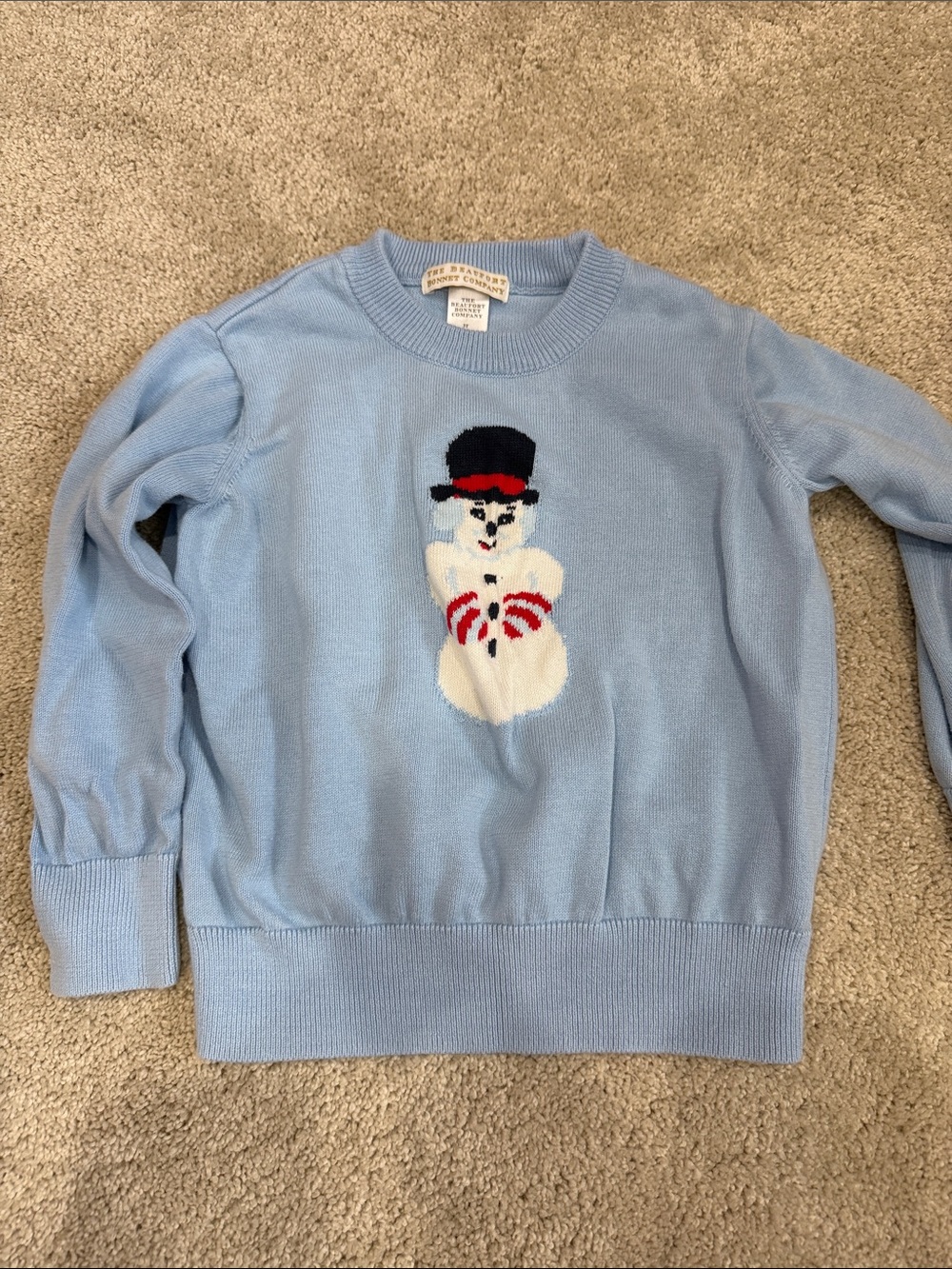 Vintage Blue Snowman Crewneck Sweater